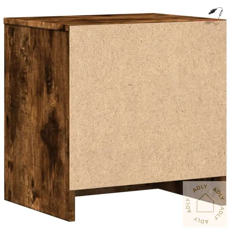 Nattbord Med Led Røkt Eik Konstruert Tre