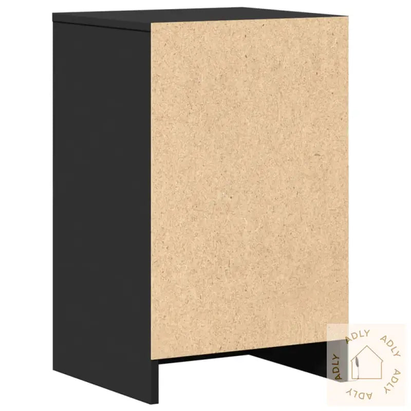 Nattbord Med Led Svart Konstruert Tre