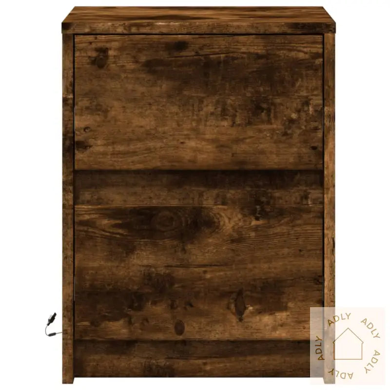 Nattbord Med Led Røkt Eik Konstruert Tre