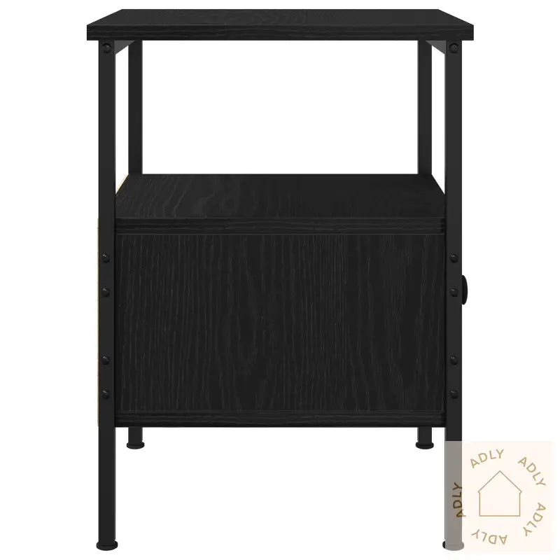 Nattbord 2 Stk Svart Eik 34X36X50 Cm Konstruert Tre