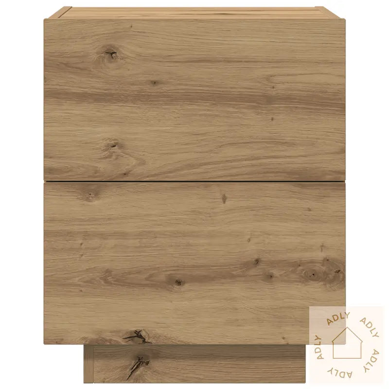 Nattbord Med Led-Lamper 2 Stk Artisan Eik 45X40X55 Cm