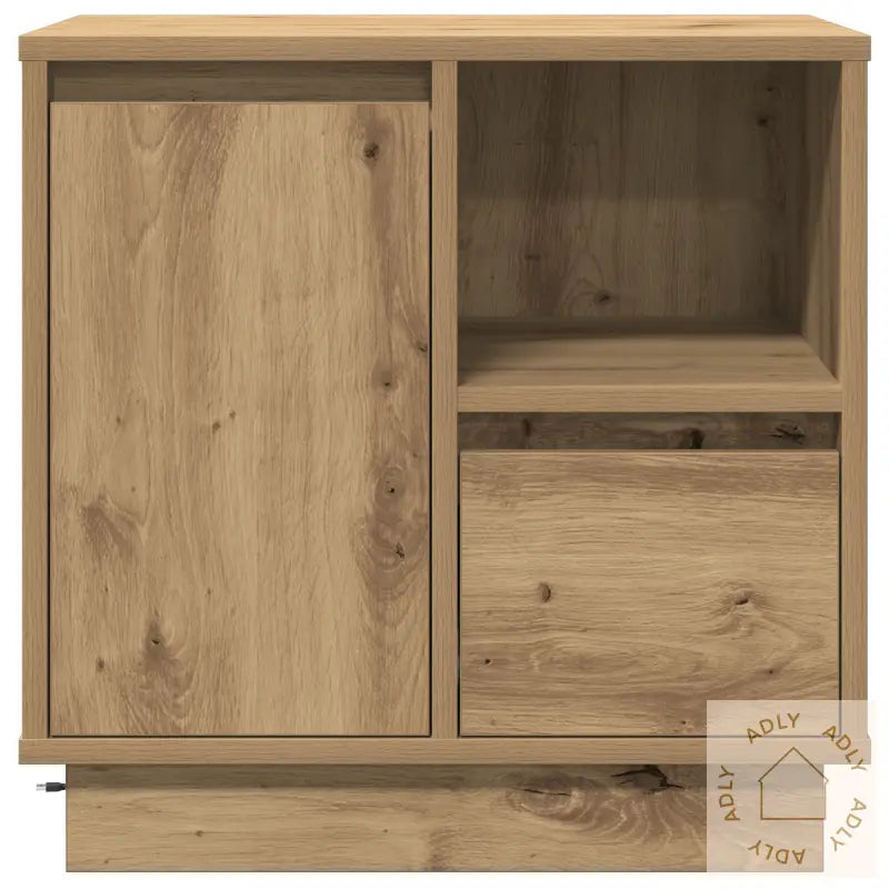 Nattbord Med Led 2 Stk Artisan Eik 50X34,5X50 Cm