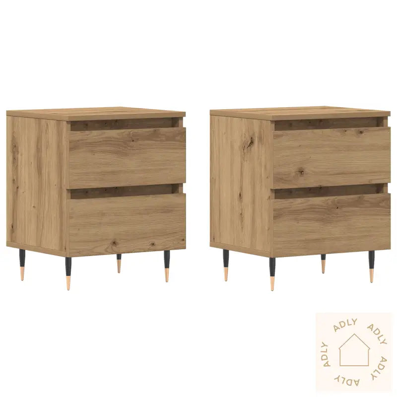 Nattbord 2 Stk Artisan Eik 40X35X50 Cm Konstruert Tre