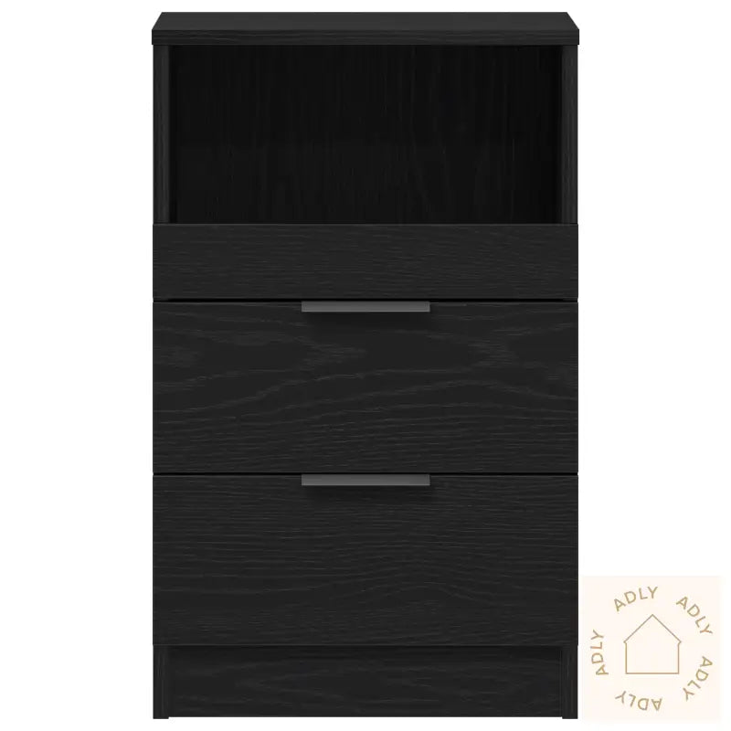 Nattbord 2 Stk Svart Eik 40X35X65 Cm Konstruert Tre