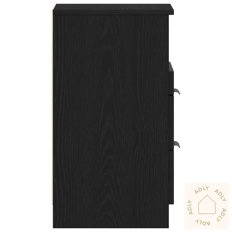Nattbord 2 Stk Svart Eik 40X35X65 Cm Konstruert Tre
