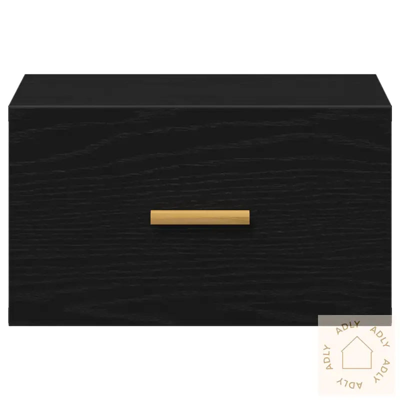 Vegghengte Nattbord 2 Stk Svart Eik 35X35X20 Cm