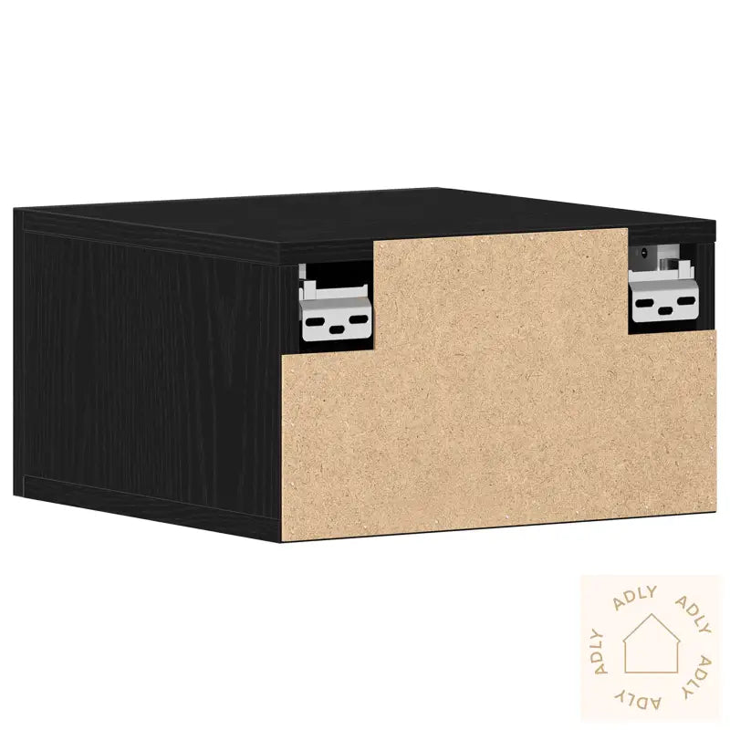 Vegghengte Nattbord 2 Stk Svart Eik 35X35X20 Cm