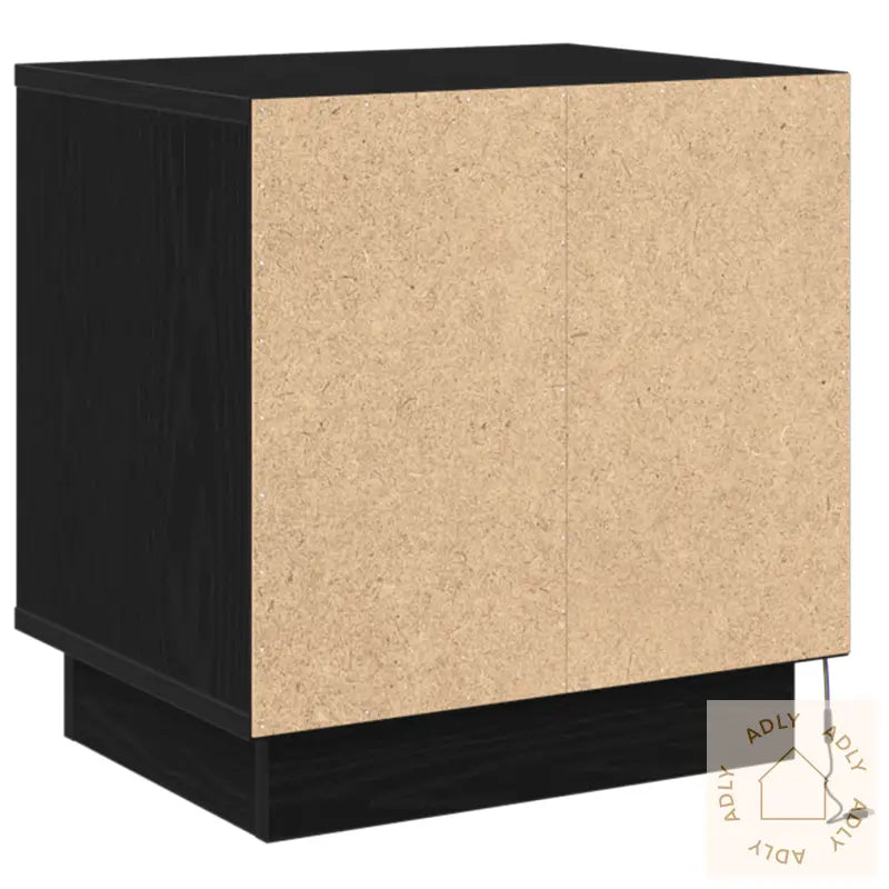 Nattbord Med Led-Lamper 2 Stk Svart Eik 44X34,5X45 Cm