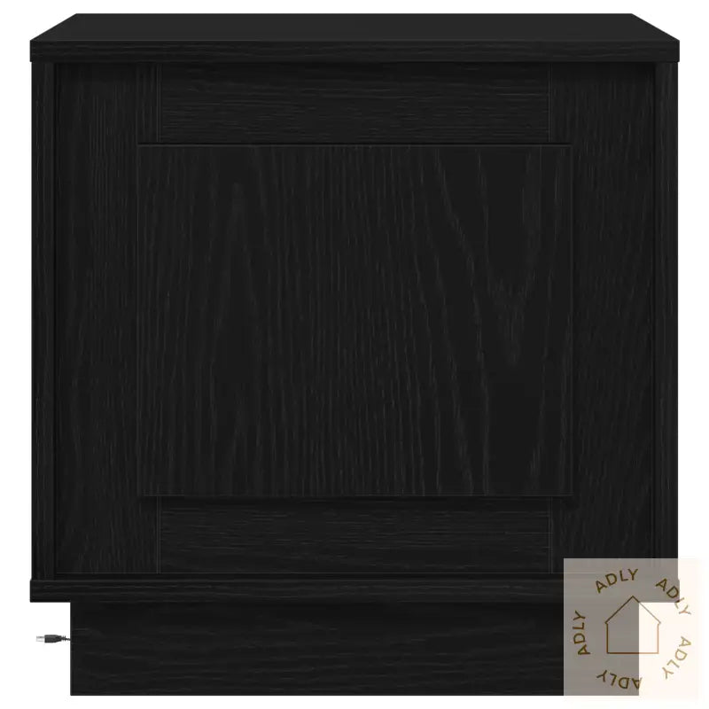 Nattbord Med Led-Lamper 2 Stk Svart Eik 44X34,5X45 Cm