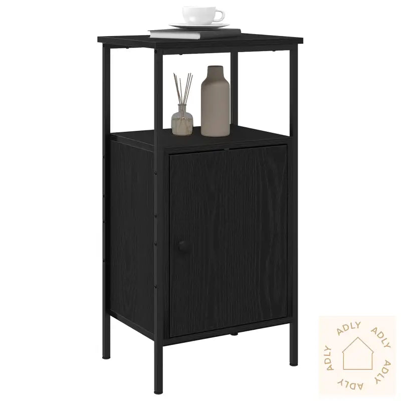 Nattbord 2 Stk Svart Eik 41X31X80 Cm Konstruert Tre
