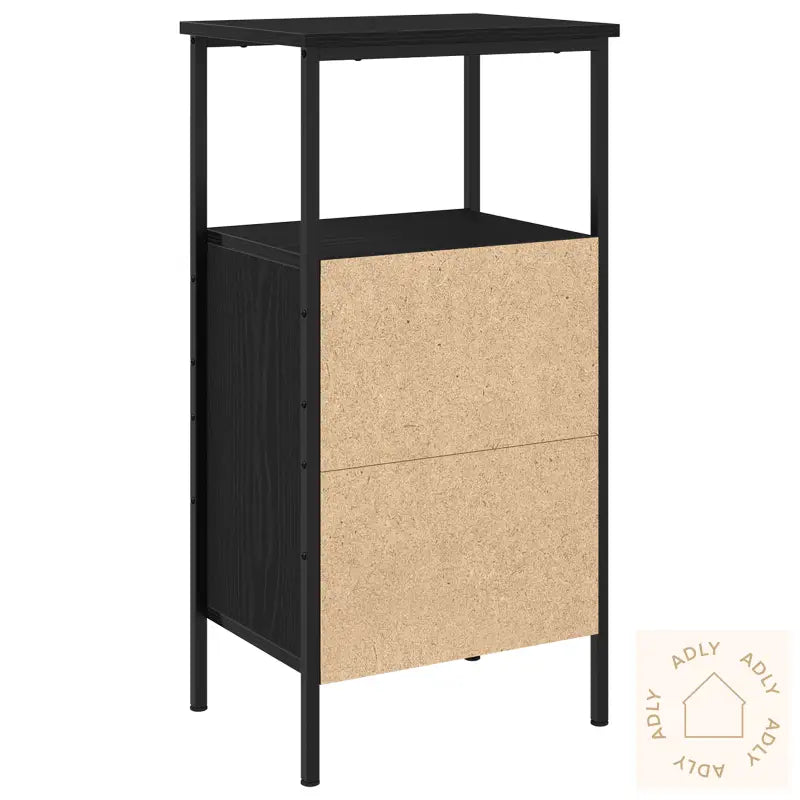 Nattbord 2 Stk Svart Eik 41X31X80 Cm Konstruert Tre