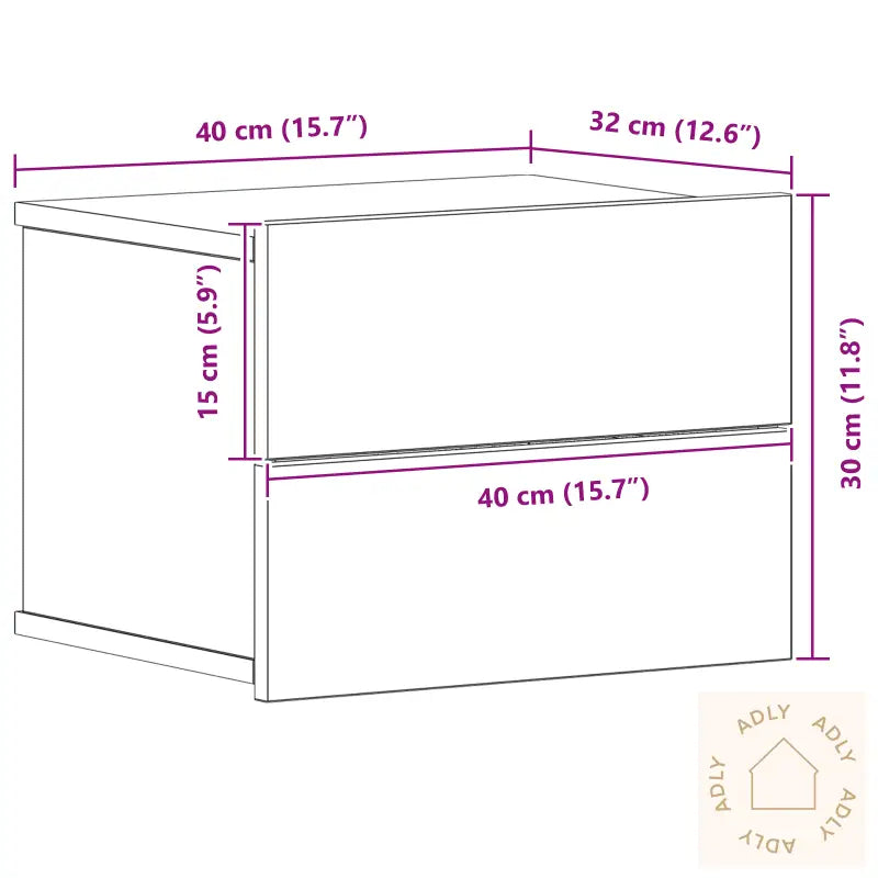 Nattbord 2 Stk Svart Eik 40X30X30 Cm Laget Av Tre