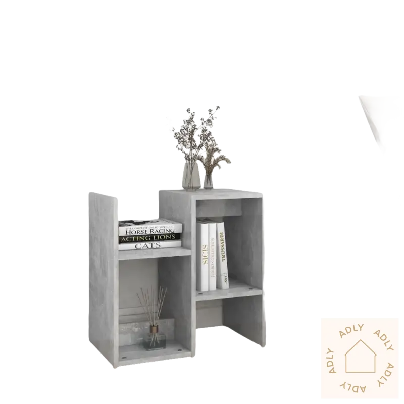 Grå bedside table med elegant design og hyller, perfekt for møbler til hjemmet