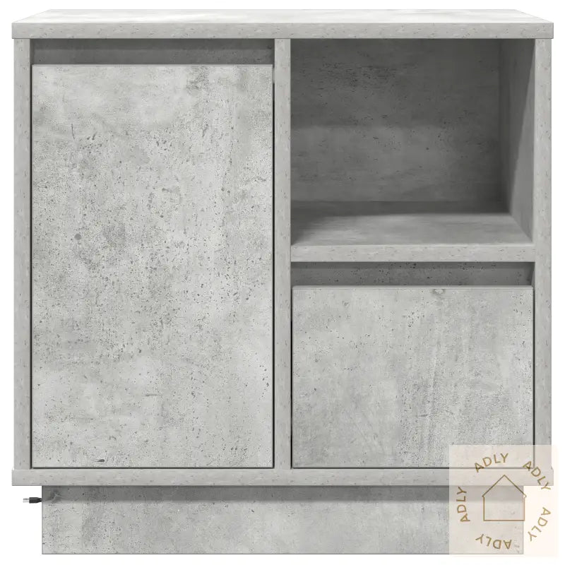 Nattbord Med Led 2 Stk Betong Grå 50X34,5X50 Cm