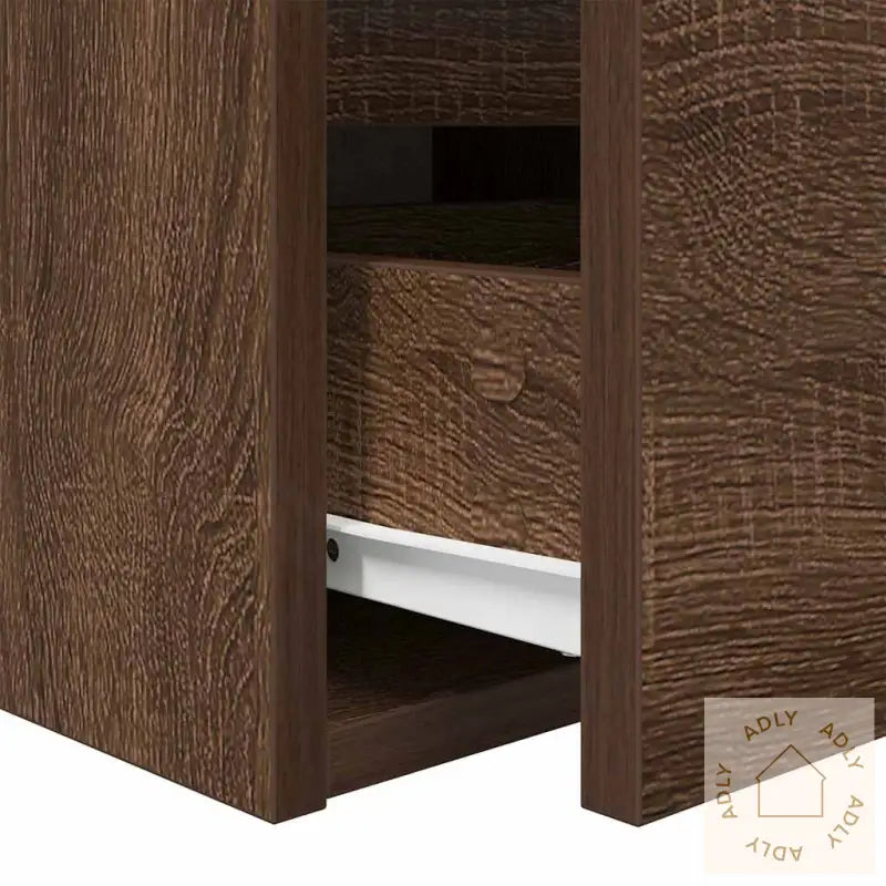 Veggmonterte Nattbord 2 Stk Brun Eik 38X34X40 Cm