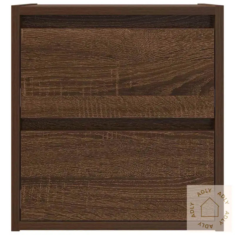 Veggmonterte Nattbord 2 Stk Brun Eik 38X34X40 Cm