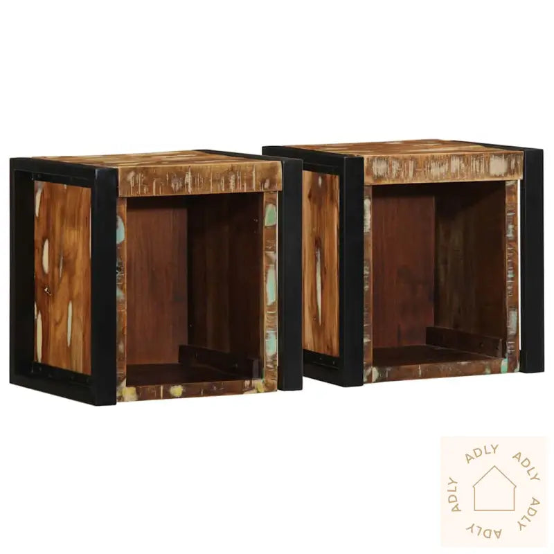Nattbord 2 Stk Flerfarget 40X35X40 Cm Gjenvunnet Heltre