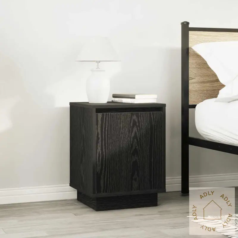 Nattskap Med Led-Lys Sort 38X34X50 Cm