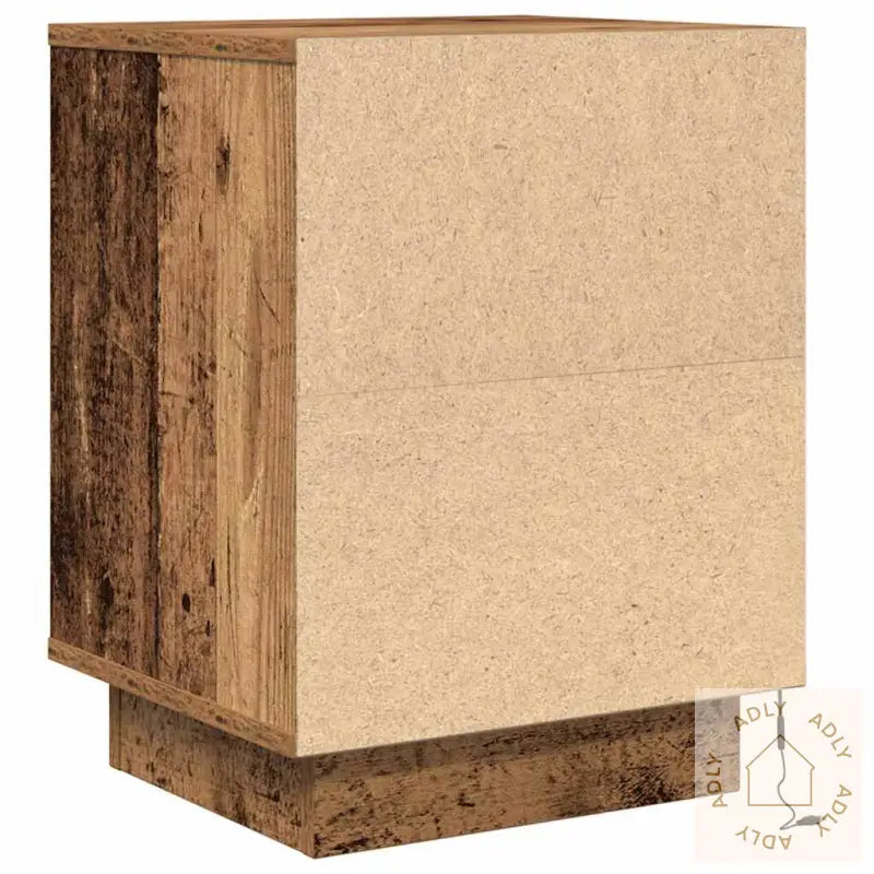 Nattskap Med Led-Lys 2 Stk Gammelt Tre 38X34X50 Cm