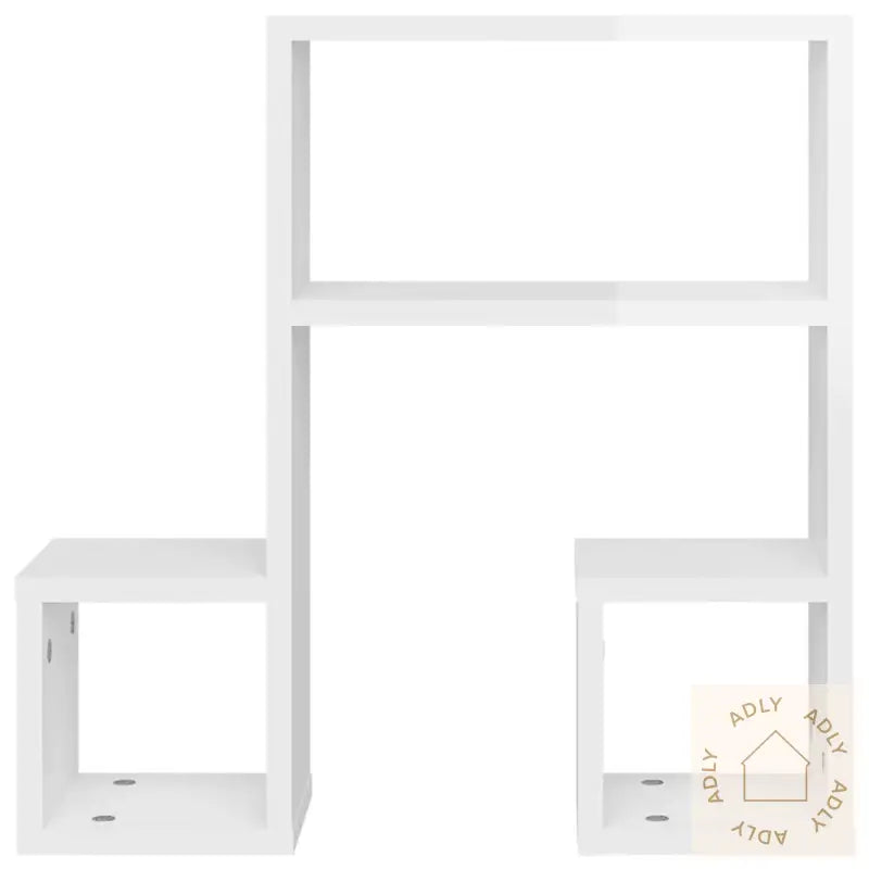 Vegghyller 2 Stk Høyglans Hvit 50X15X50 Cm Konstruert Tre