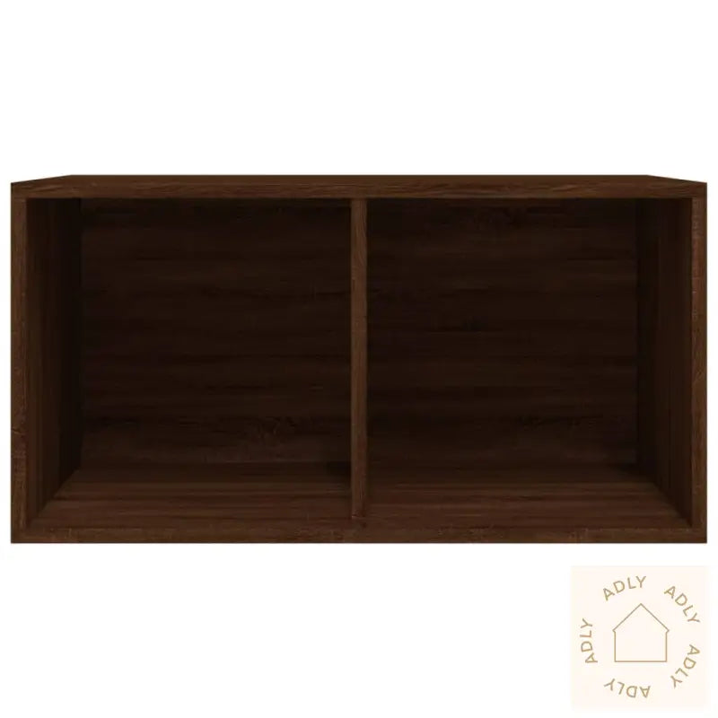 Oppbevaringsboks For Vinyl Brun Eik 71X34X36 Cm Konstruert Tre