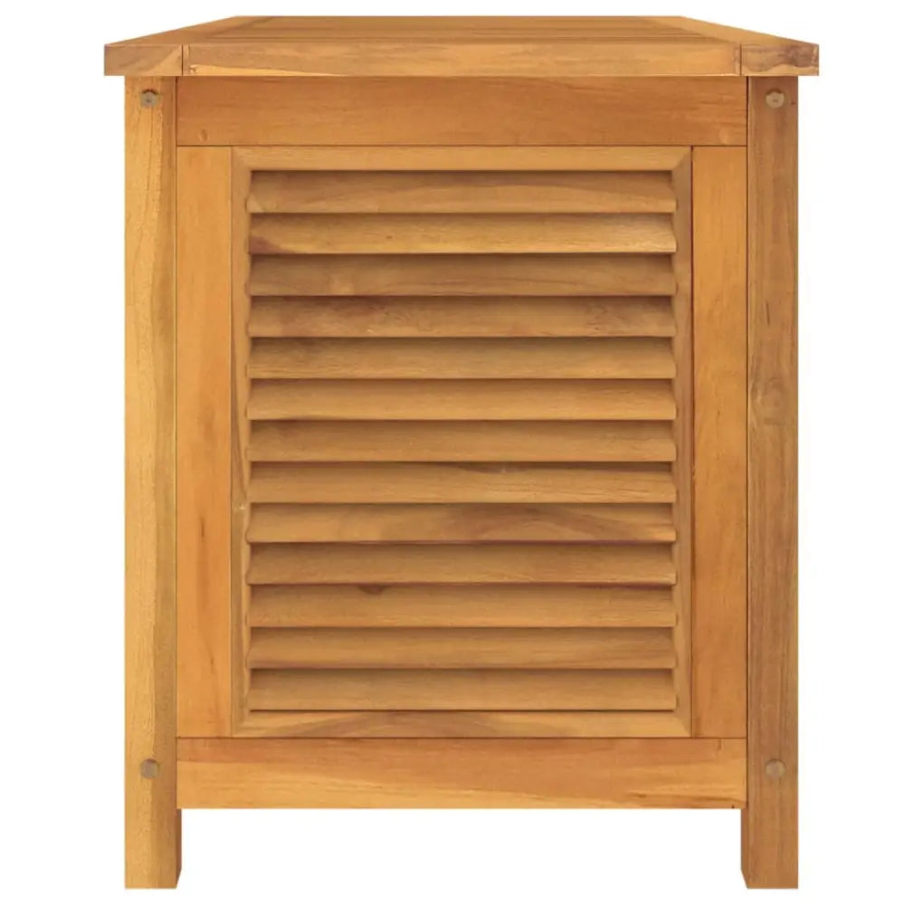 Oppbevaringsboks i heltre teak med lamelldesign og vannbasert finish - Putekasser