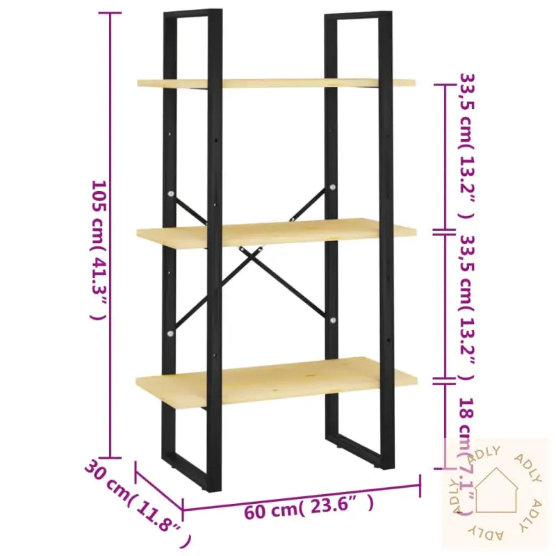 Oppbevaringshylle 60X30X105 Cm Heltre Furu