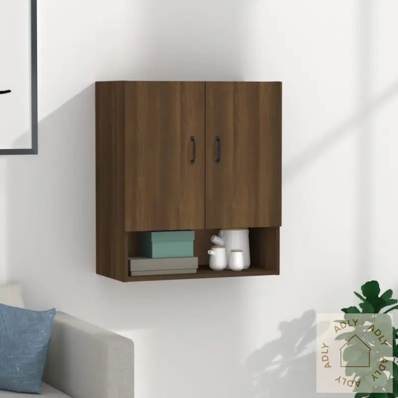 Veggskap Brun Eik 60X31X70 Cm Konstruert Tre