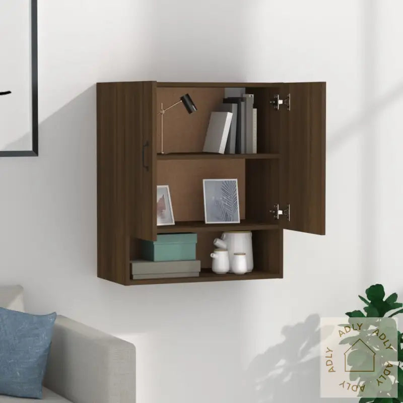 Veggskap Brun Eik 60X31X70 Cm Konstruert Tre