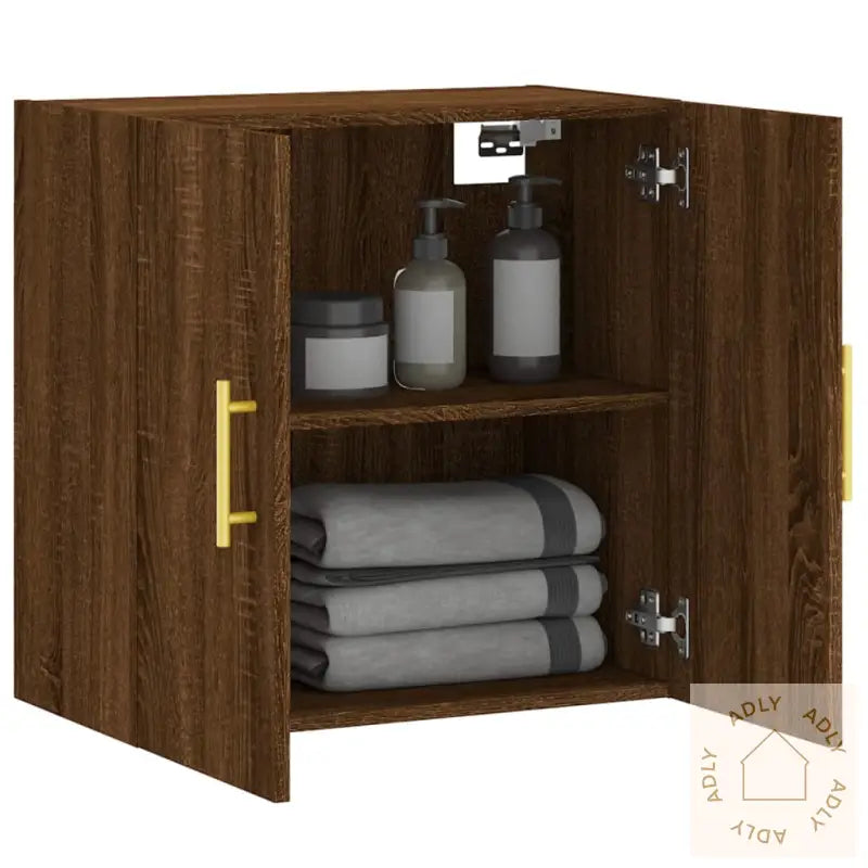 Veggskap Brun Eik 60X31X60 Cm Konstruert Tre