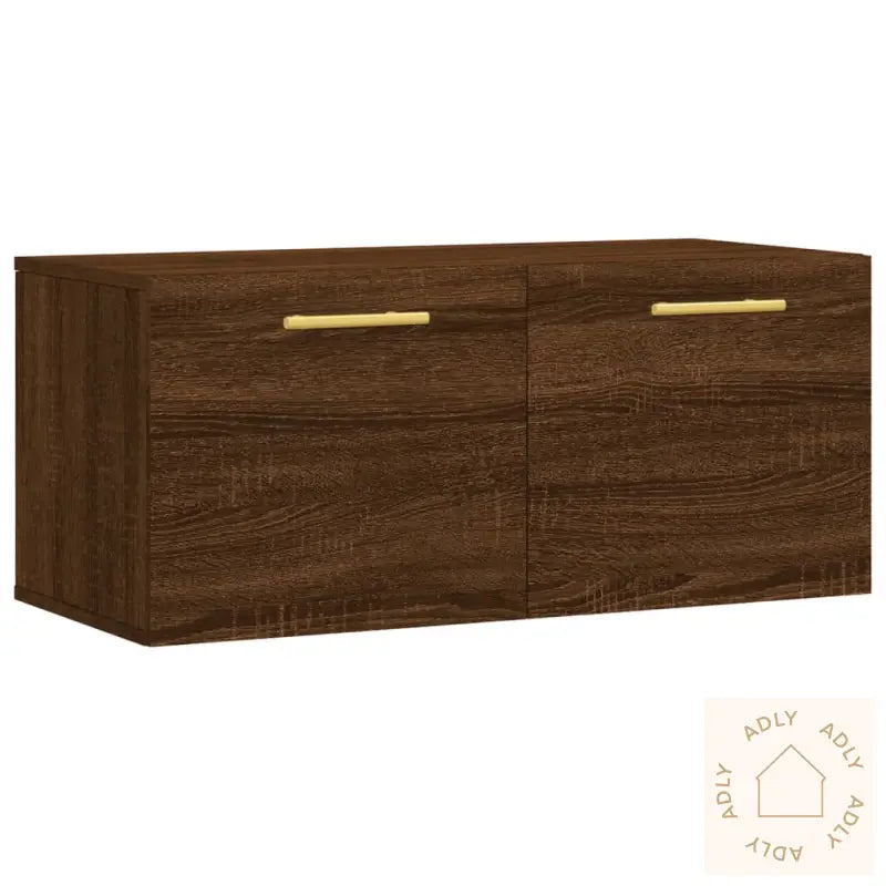 Veggskap Brun Eik 80X36,5X35 Cm Konstruert Tre
