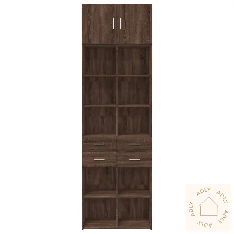 Oppbevaringsskap Brun Eik 70X42,5X225 Cm Konstruert Tre