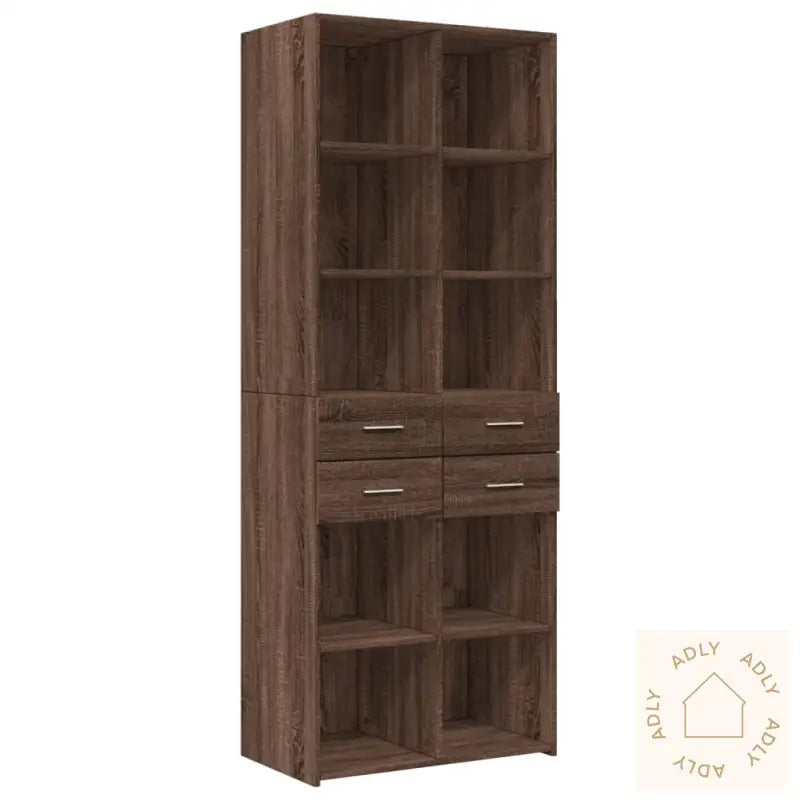 Oppbevaringsskap Brun Eik 70X42,5X225 Cm Konstruert Tre