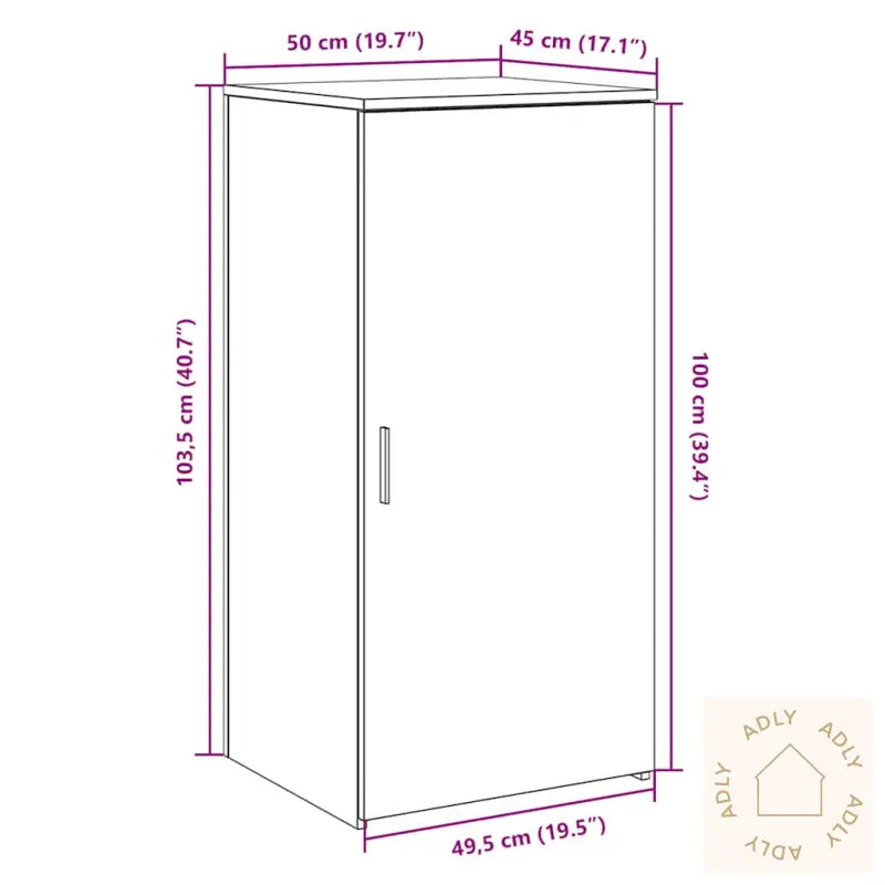 Oppbevaringsskap Svart 50X45X103,5 Cm Konstruert Tre