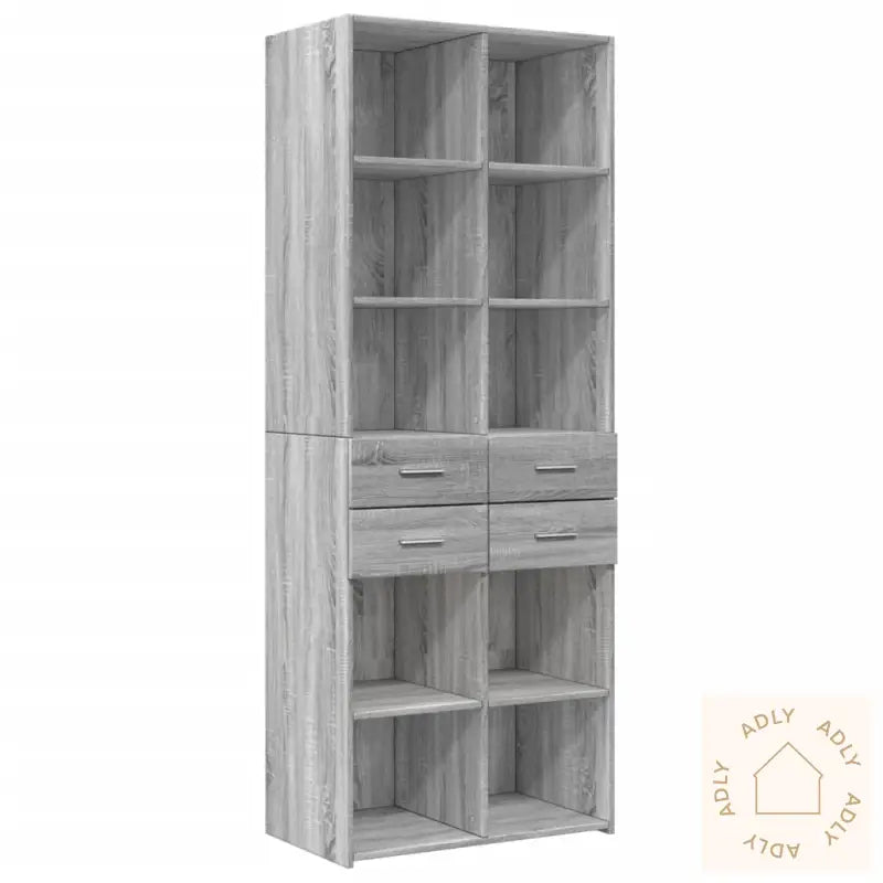 Oppbevaringsskap Grå Sonoma 70X42,5X225 Cm Konstruert Tre