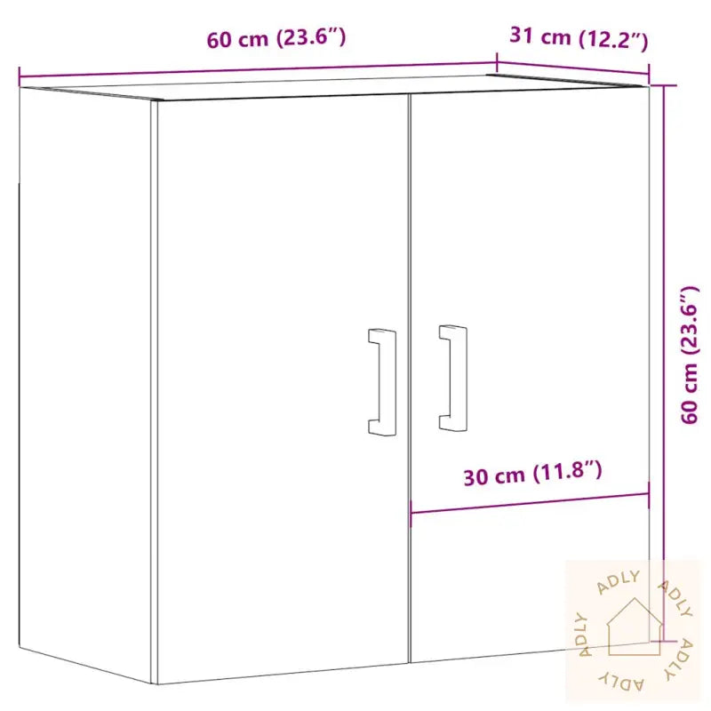 Veggskap Artisan Eik 60X31X60 Cm Konstruert Tre