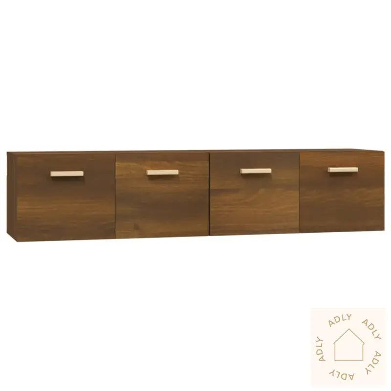 Veggskap 2 Stk Brun Eik 80X35X36,5 Cm Konstruert Tre