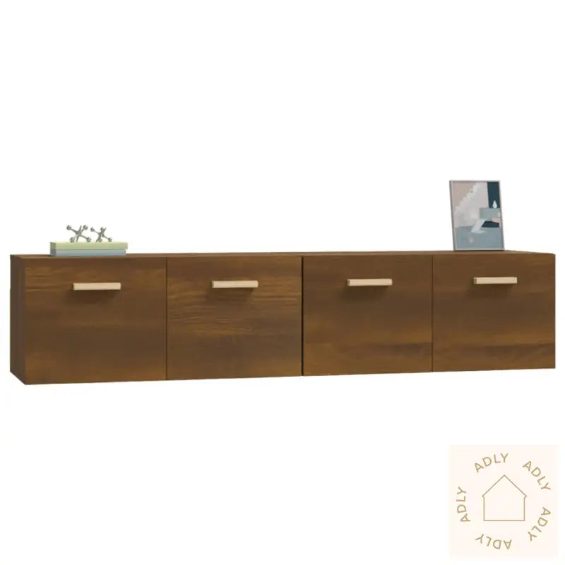 Veggskap 2 Stk Brun Eik 80X35X36,5 Cm Konstruert Tre