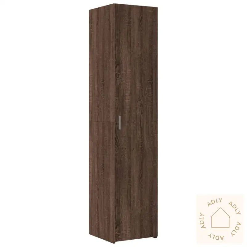 Smalt Oppbevaringsskap Brun Eik 40X42,5X225 Cm Konstruert Tre