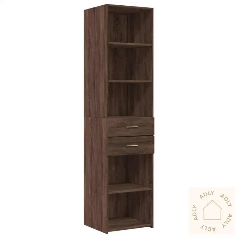 Smalt Oppbevaringsskap Brun Eik 45X42,5X225 Cm Konstruert Tre