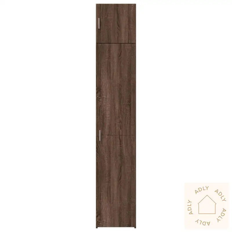 Smalt Oppbevaringsskap Brun Eik 40X42,5X225 Cm Konstruert Tre