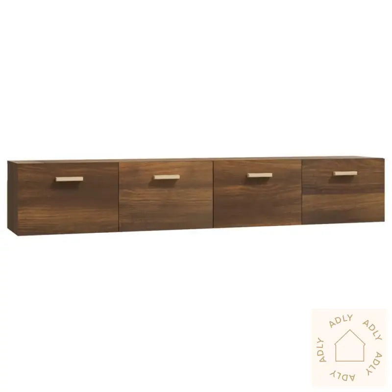 Veggskap 2 Stk Brun Eik 100X36,5X35 Cm Konstruert Tre