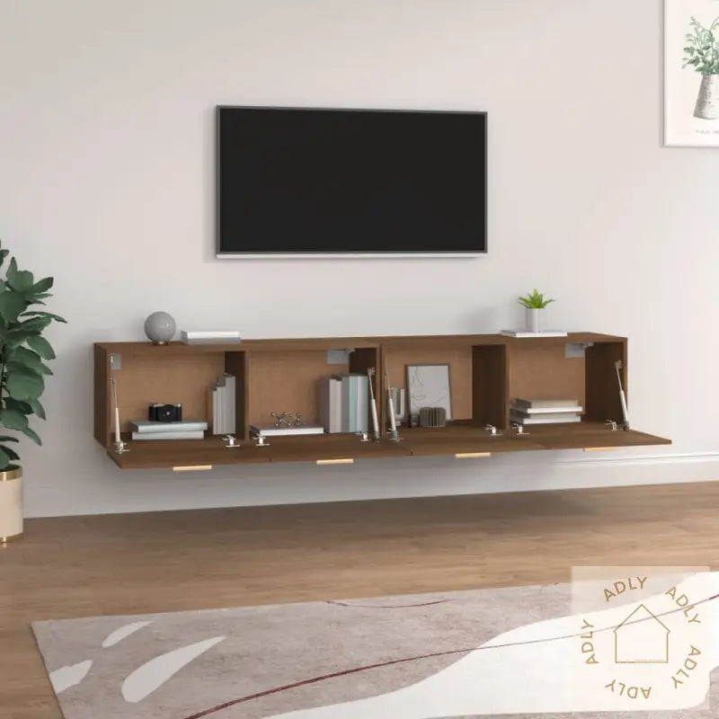 Veggskap 2 Stk Brun Eik 100X36,5X35 Cm Konstruert Tre