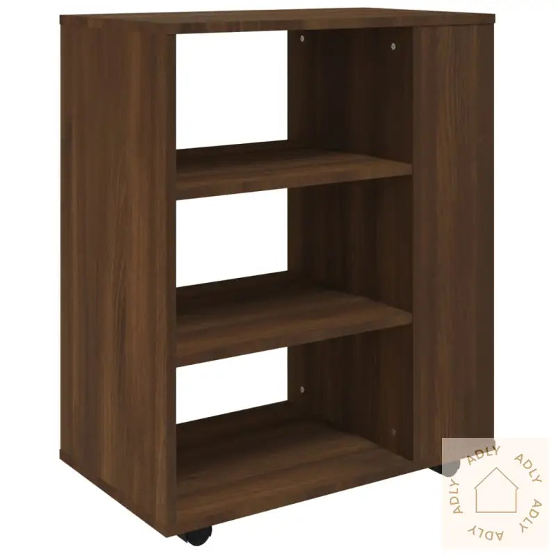 Rulleskap Brun Eik 60X35X75 Cm Konstruert Tre