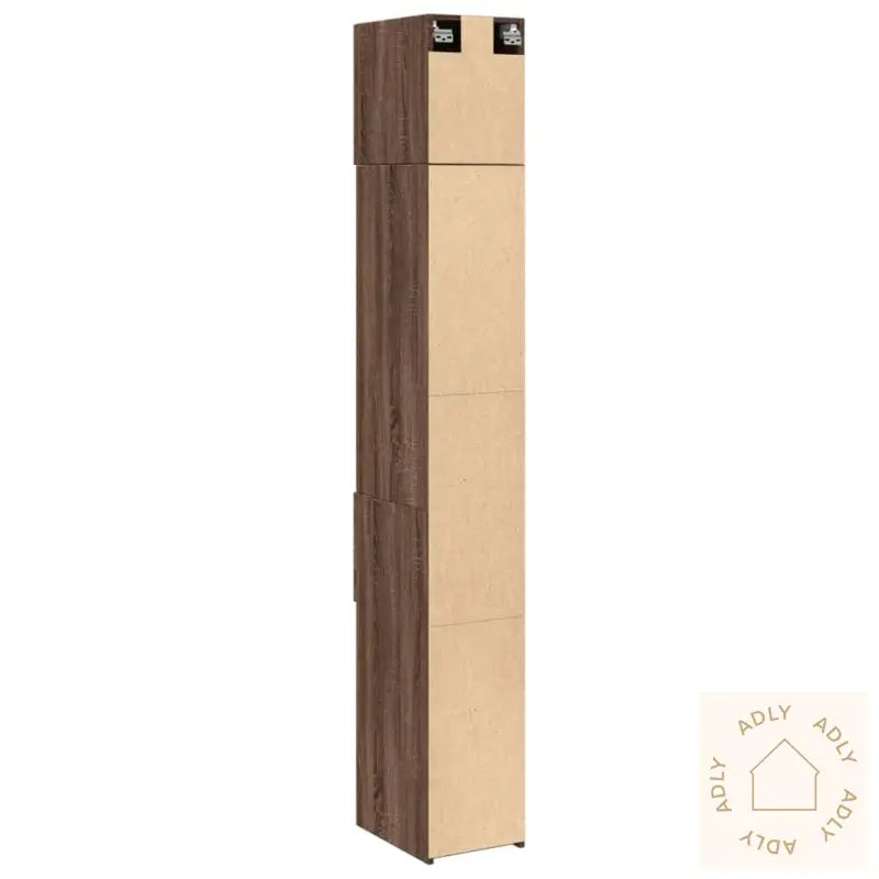 Smalt Oppbevaringsskap Brun Eik 30X42,5X225 Cm Konstruert Tre