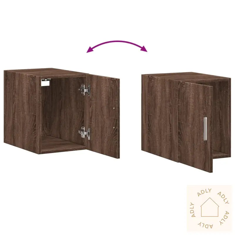 Smalt Oppbevaringsskap Brun Eik 30X42,5X225 Cm Konstruert Tre