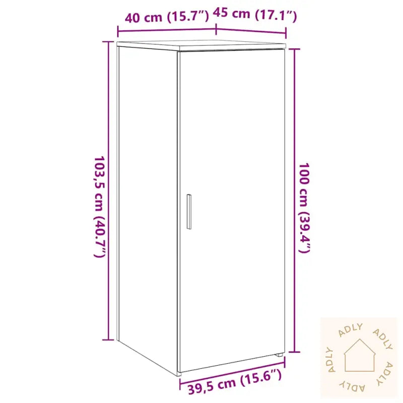 Oppbevaringsskap Brun Eik 40X45X103,5 Cm Konstruert Tre