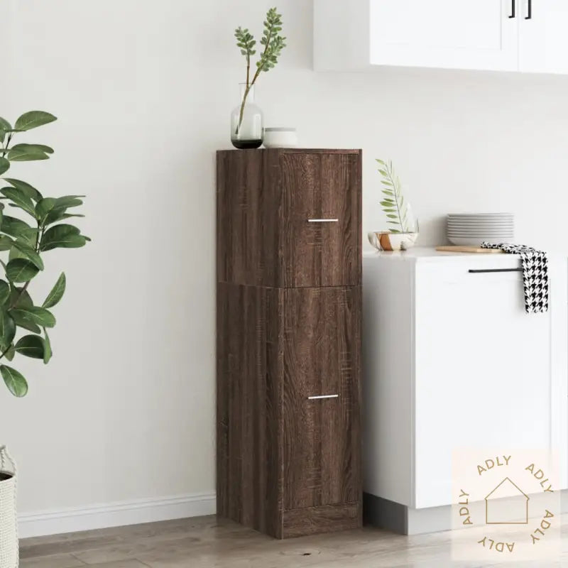Apotekskap Brun Eik 30X41X118 Cm Konstruert Tre