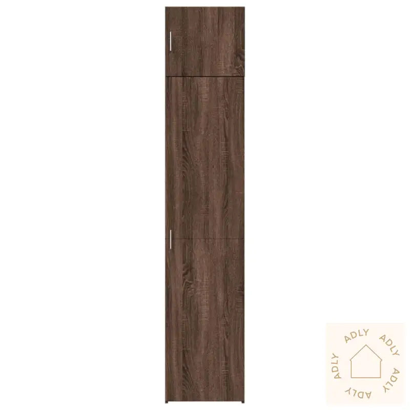 Smalt Oppbevaringsskap Brun Eik 45X42,5X225 Cm Konstruert Tre