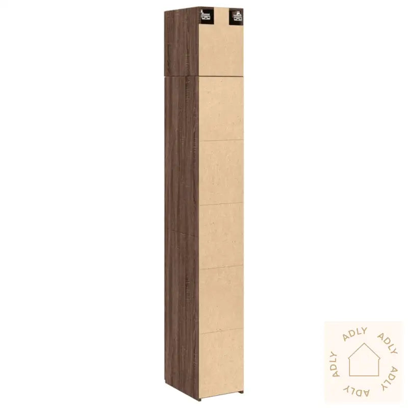 Smalt Oppbevaringsskap Brun Eik 30X42,5X225 Cm Konstruert Tre
